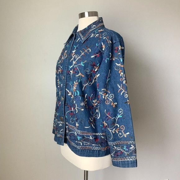 Vintage Embroidered Denim Jeans Jacket - Picture 10 of 16